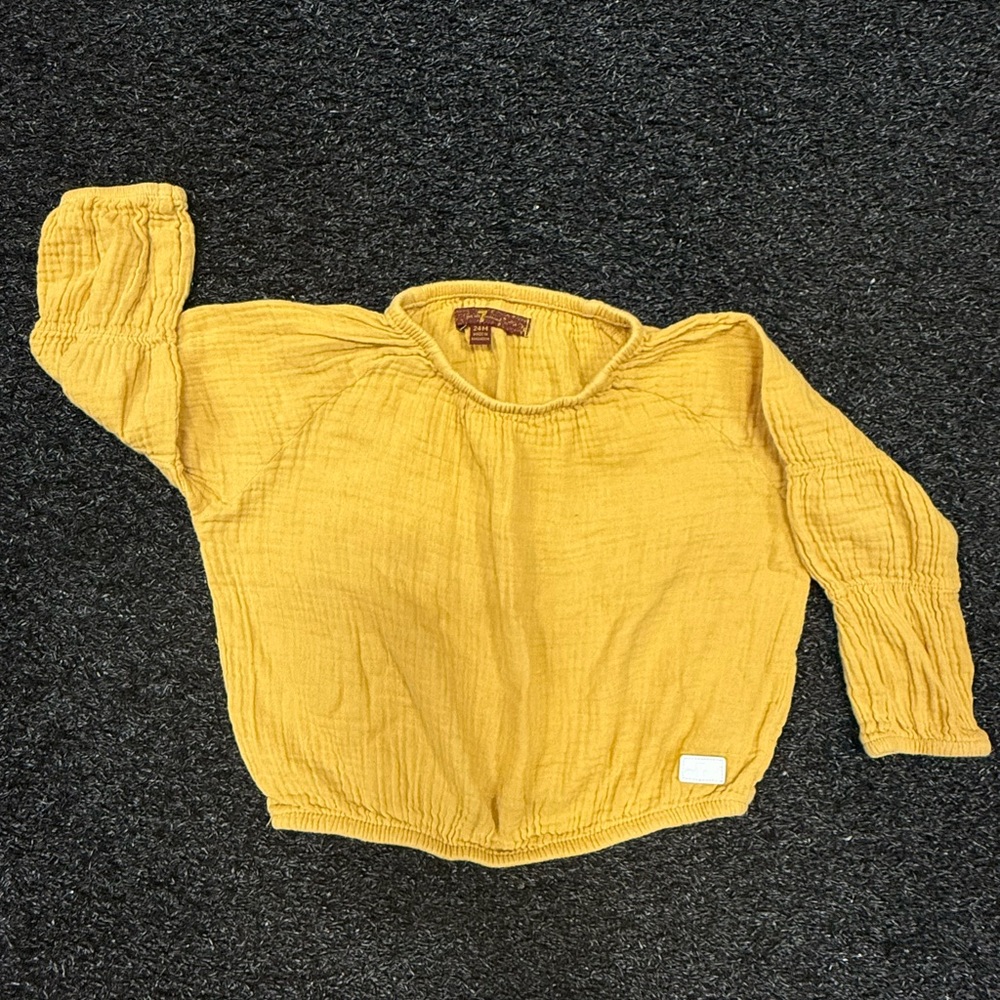 7 For All Mankind Yellow Long Sleeve Toddler Blouse